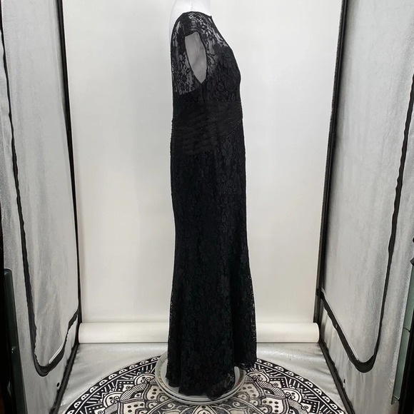 Jade Couture Formal Mother of the Bride Dress Womens Size 16 Black Lace Beaded - Picture 9 of 14
